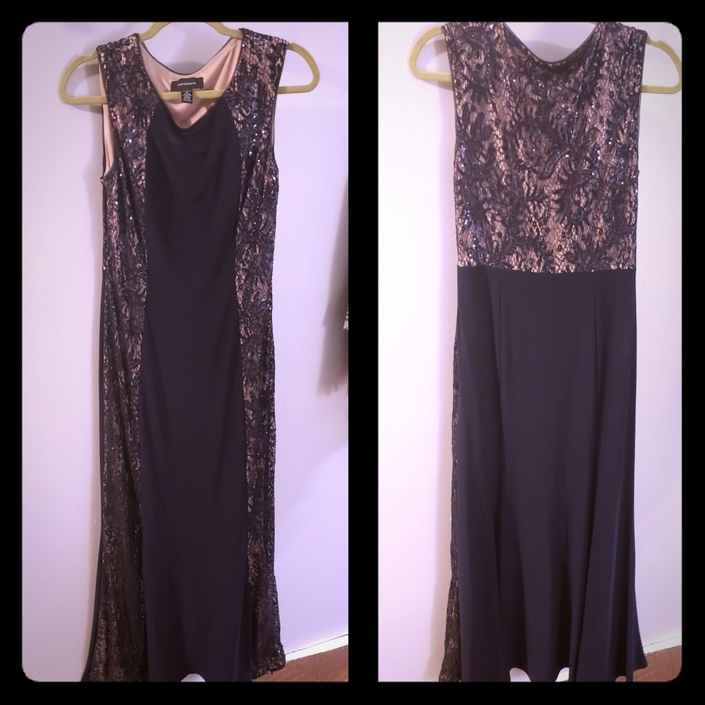 Navy and Nude Formal Dress